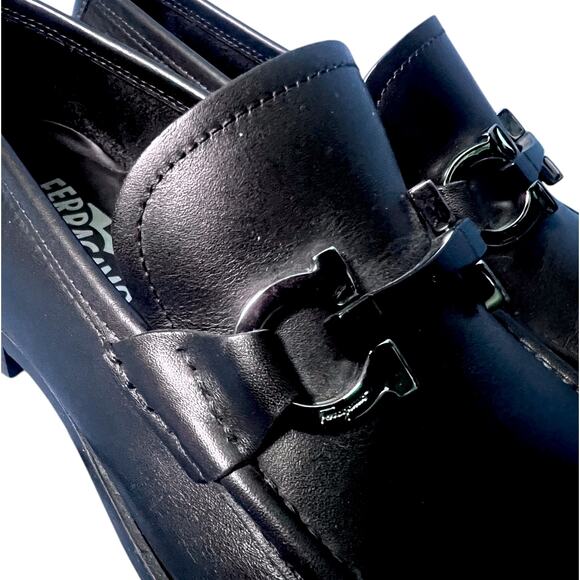 Men's Salvatore Ferragamo Classic Black Bit Strap Loafers Size 7.5 - $995 retail - Picture 2 of 9